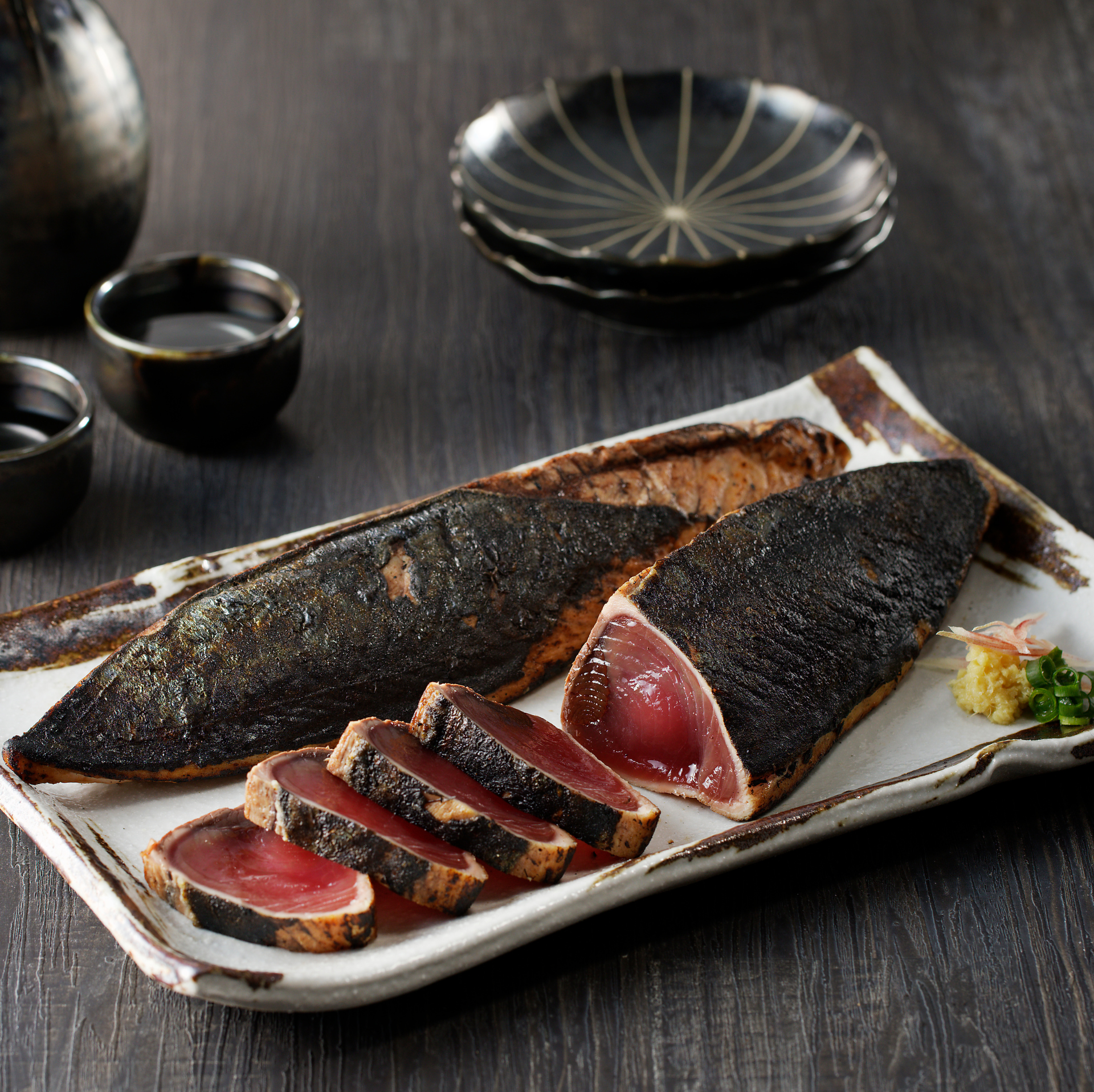 焼津式 かつおのたたき 鬼わら焼き 1.5kg以上(4~7本)ゆずぽん酢たれ付き