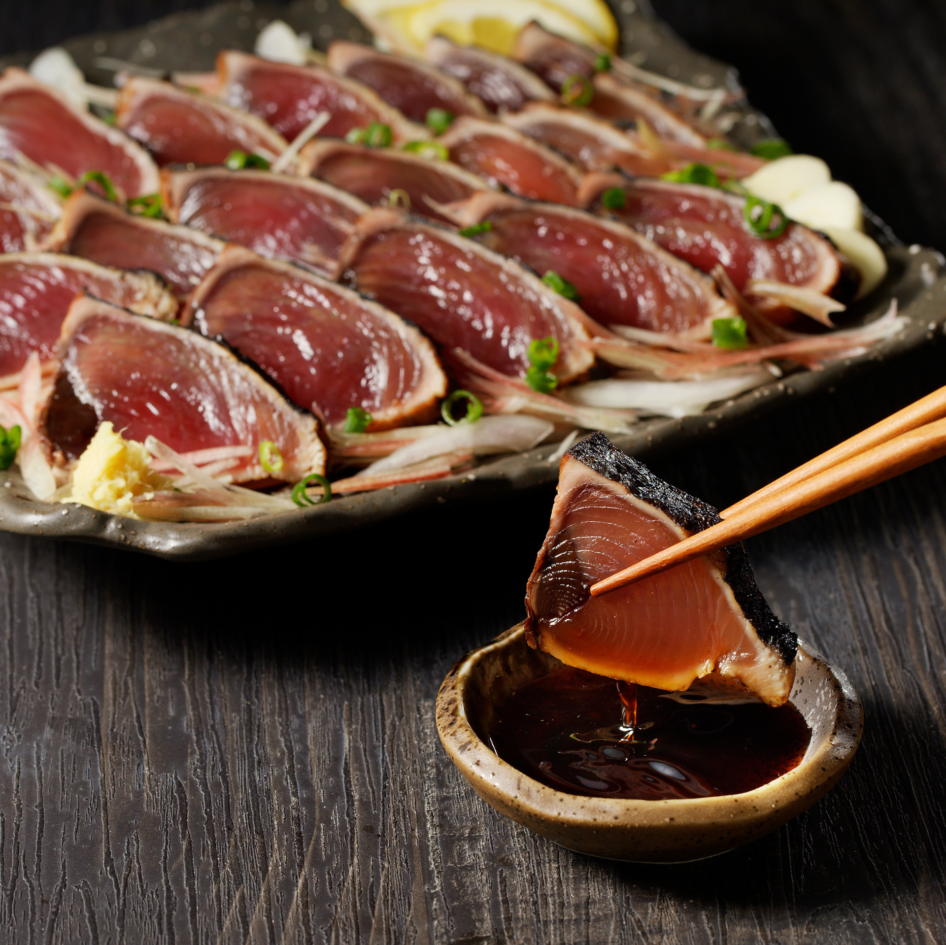 焼津式 かつおのたたき 鬼わら焼き 1.5kg以上(4~7本)ゆずぽん酢たれ付き